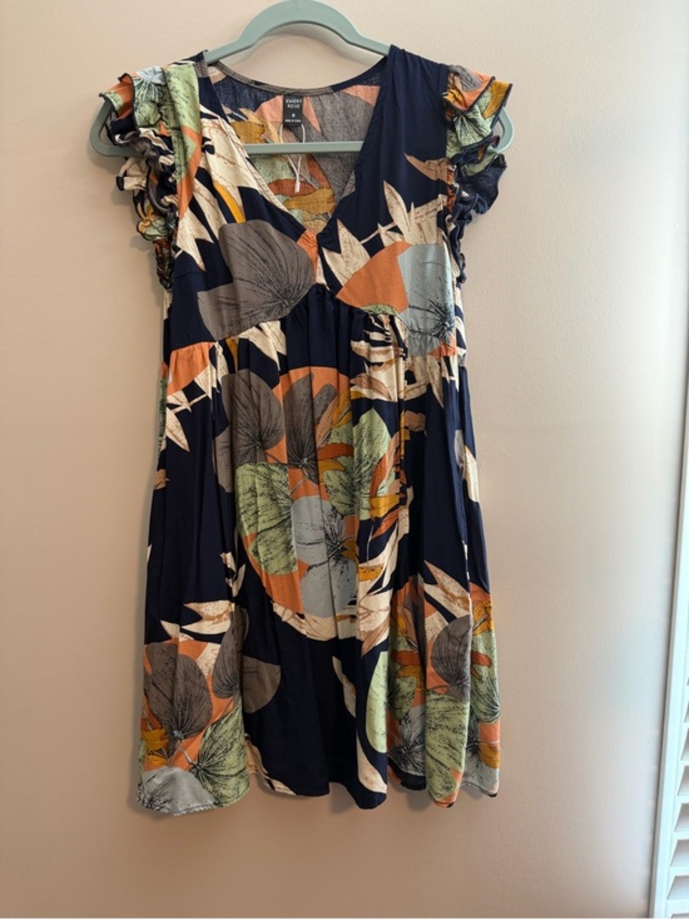 Emery Rose  Multicolor Floral V-Neck Mini Dress